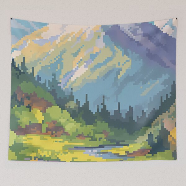 Item preview, Pixel art Mountainscape - Retro art designed and sold by octoboobs.