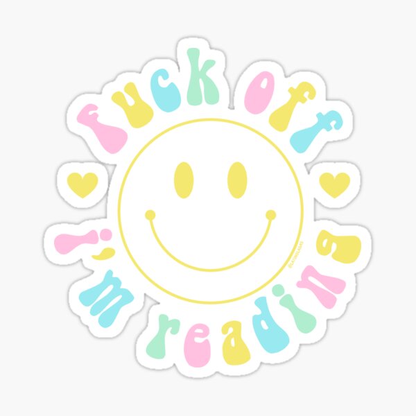 Artikel-Vorschau von Fuck Off Im Reading / Colorful Happy Smiley Face Bookish Aesthetic Reading Merch für Kindle Booktrovert Tbr Booktok, designt und verkauft von Latinoladas.