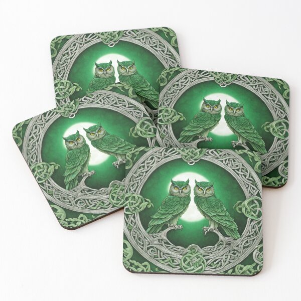Item preview, Mystical Emerald Owls: Celtic Enchantment designed and sold by Ayman Toumarti.