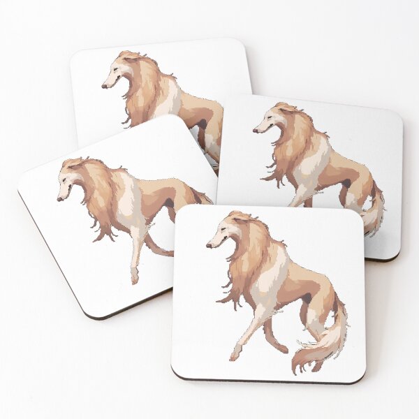 Item preview, Borzoi dog vibing- Pixel art designed and sold by octoboobs.