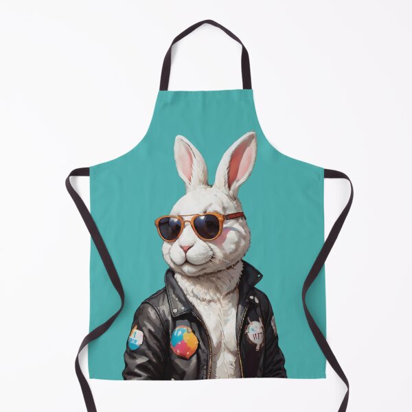 Aperçu de l'œuvre Lapin de Pâques portant une veste en cuir et des lunettes de soleil créée et vendue par twisted-dot.