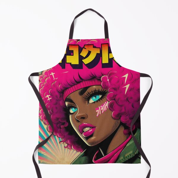 Item preview, Retro Poster Japanese Pop Culture Afro Girl Pink Hair designed and sold by IAPICTURE.