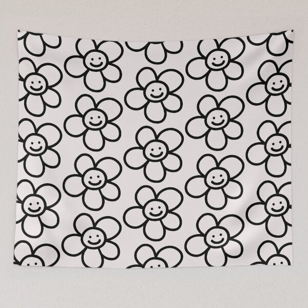 Item preview, Smiley Line Flower ; Boho Flower Pattern designed and sold by PatternInArt.