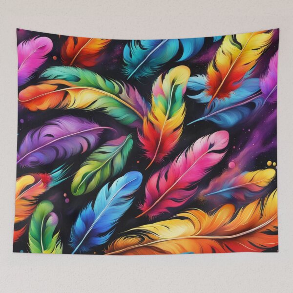 Item preview, Colorful Feathers | Abstract designed and sold by BeeTheArtCo.