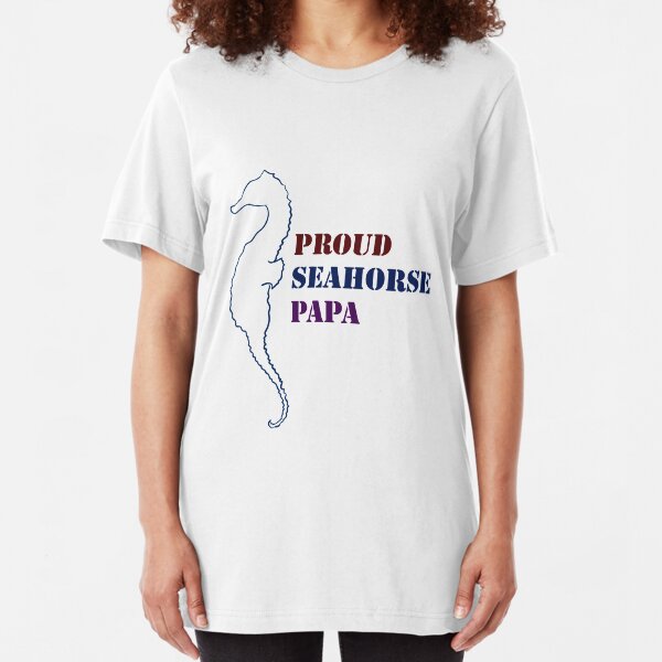 Proud Seahorse Papa Slim Fit T-Shirt