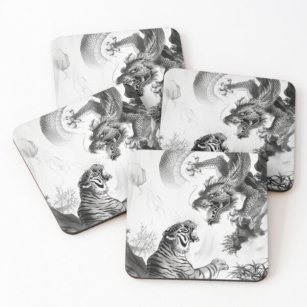 Item preview, Asian Dragon and Tiger facing off, Yin and Yang, Chinese Year of the Dragon 2024 designed and sold by P-Mundi.