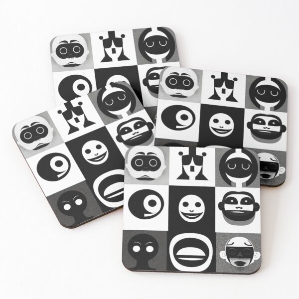 Item preview, Abstract Faces - B&W designed and sold by BeeTheArtCo.