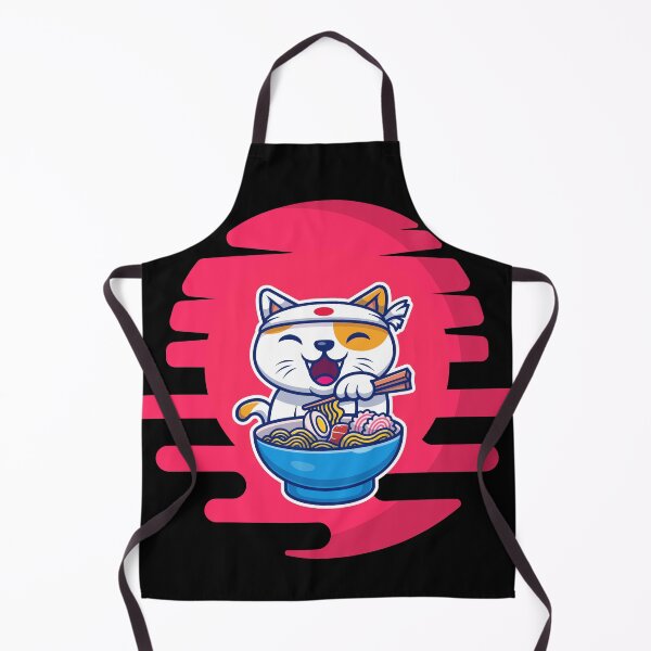 Artikelvorschau, Glückliche Ninja-Katze, die Ramen-Nudeln, gekochte Eier und Sushi mit Stäbchen isst. entworfen und verkauft von ShaneCRob.
