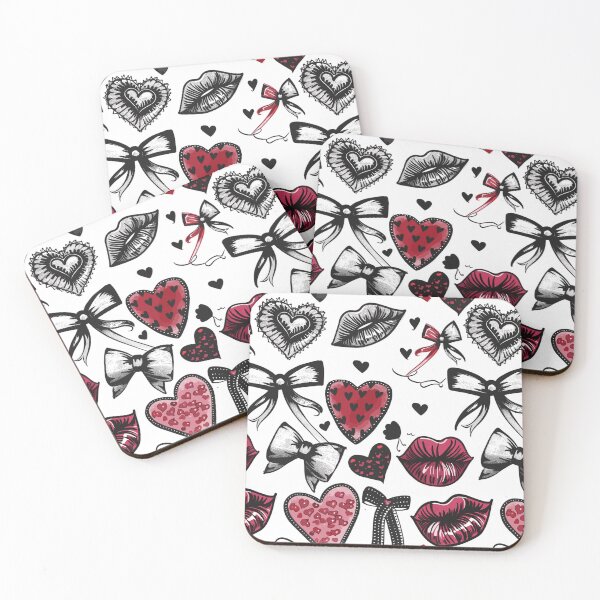 Item preview, Grunge Coquette Print With Hearts and Bows designed and sold by RetroPrints.