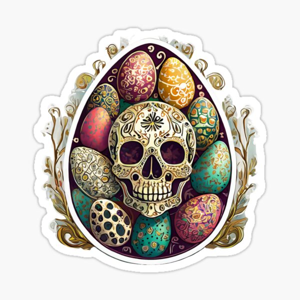 Item preview, Easter egg skulls pattern-87 designed and sold by RMJDigi.
