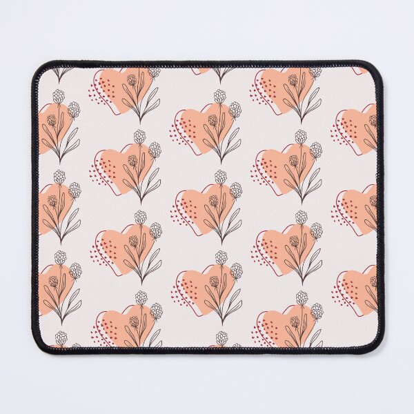 Item preview, Pink Heart & Flower Leaves  ; Botanical Boho Pattern designed and sold by PatternInArt.