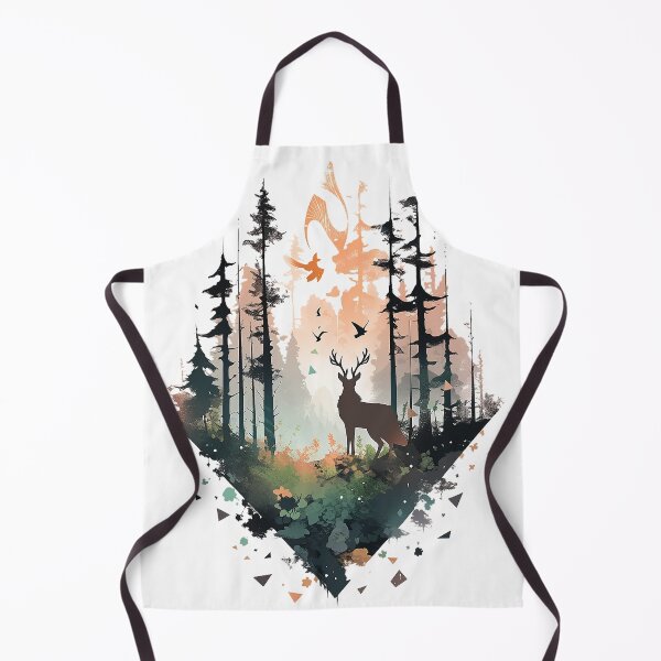 Item preview, deer negative space forest designed and sold by skateras.
