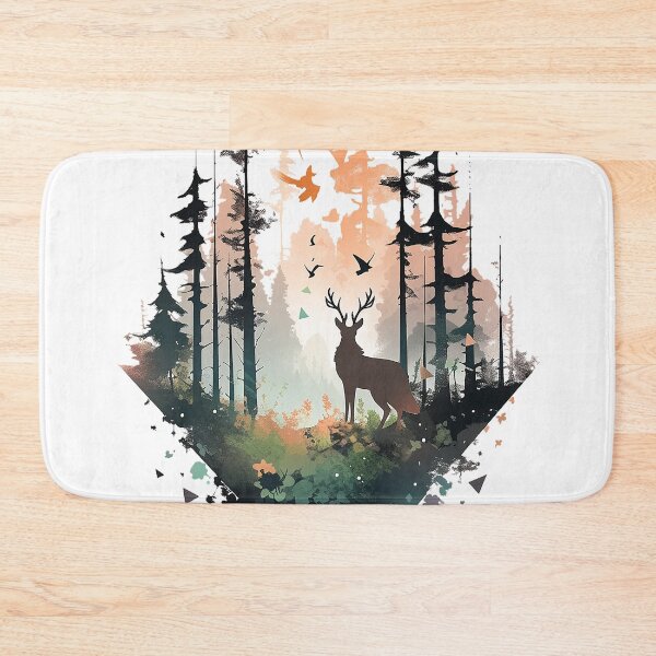 Item preview, deer negative space  forest designed and sold by skateras.