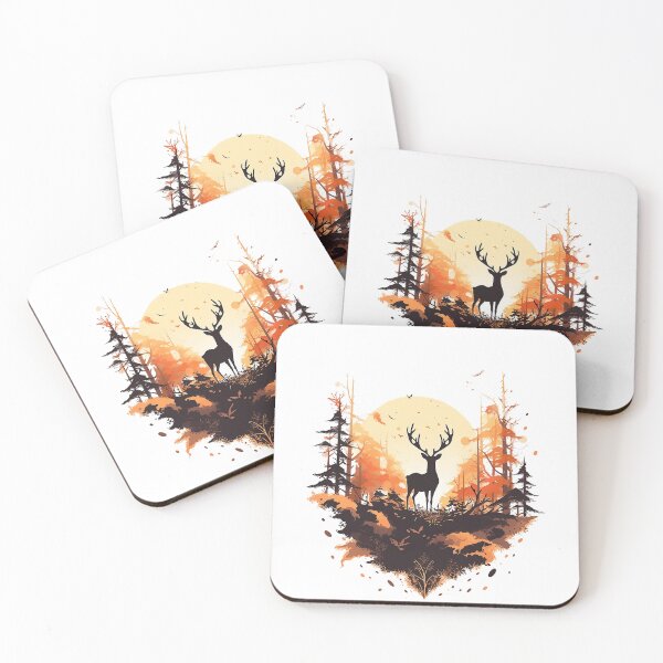 Item preview, deer negative space  forest designed and sold by skateras.