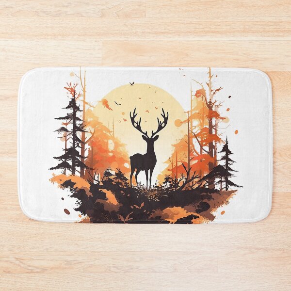 Item preview, deer negative space  forest designed and sold by skateras.