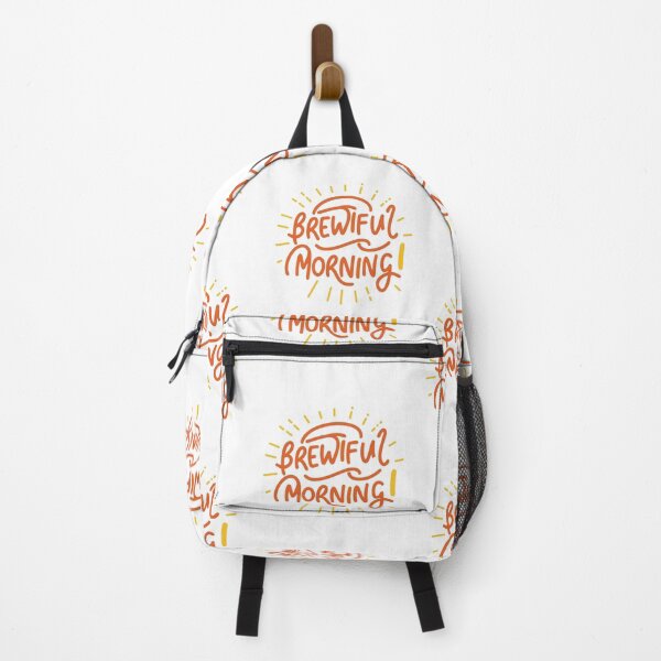Item preview, Brewtiful Morning: Playful Font Design with Burst of Orange and Yellow Rays for Coffee Lovers designed and sold by HahaHandlesHub.