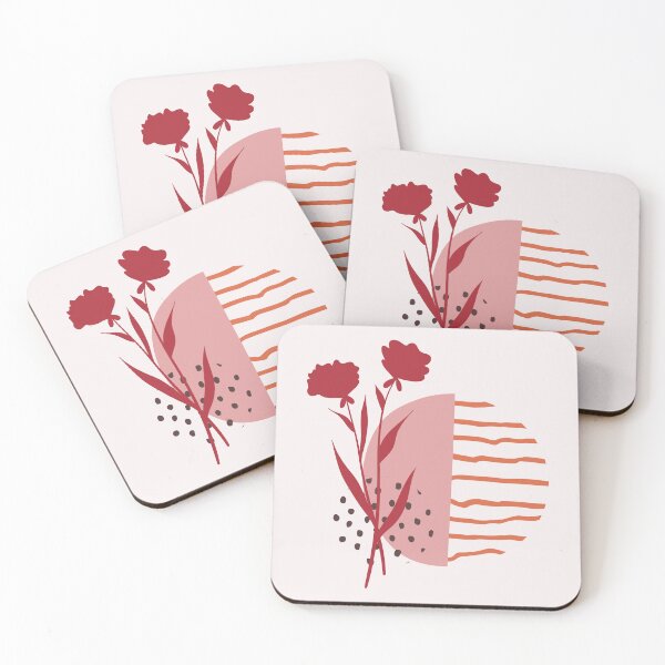 Item preview, Pink Boho & Red Rose  ; Botanical Bohemian Pattern designed and sold by PatternInArt.