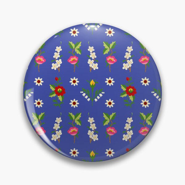Item preview, Strážnice blue 2 blue, floral Czech folklore pattern designed and sold by Folkiestore.