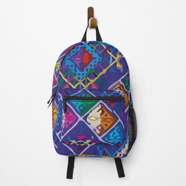 Item preview, Royal blue embroidered rhombus aztec mexican textile folk art dopamine decor designed and sold by T-Mex.