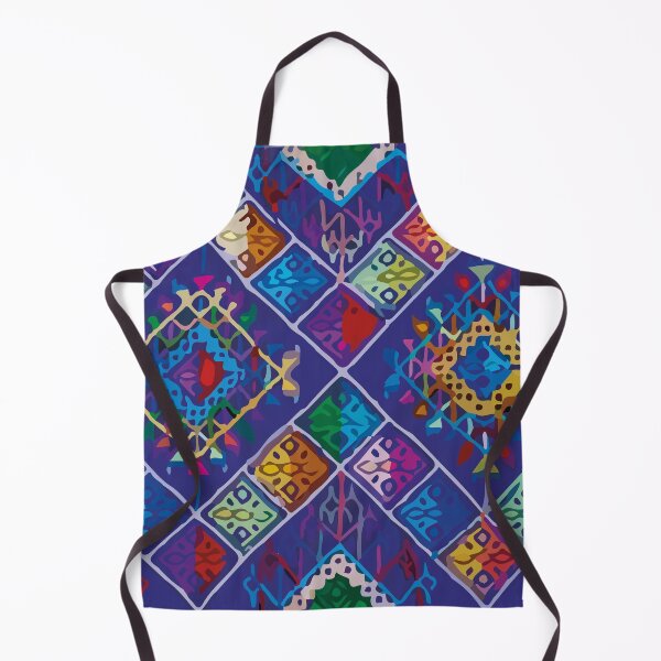 Item preview, Royal blue embroidered rhombus aztec mexican textile folk art dopamine decor designed and sold by T-Mex.