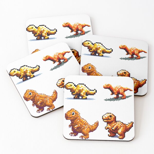 Item preview, Cute Dino nugget fried food 8-bit game pixel art designed and sold by WindInMay.