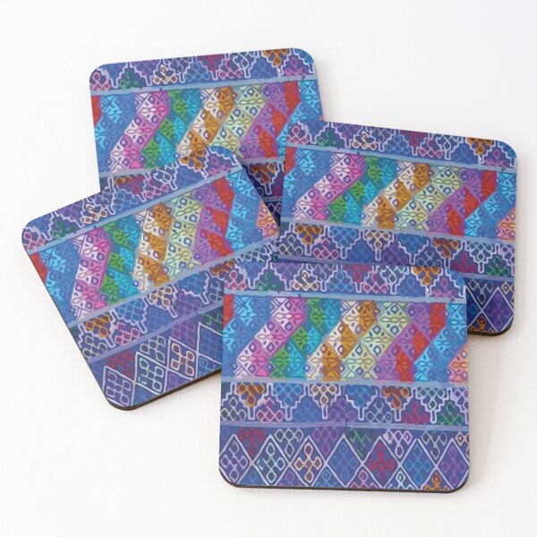 Item preview, Mexican handcrafted folk art textile bright royal blue embroidery maximalist decor designed and sold by T-Mex.
