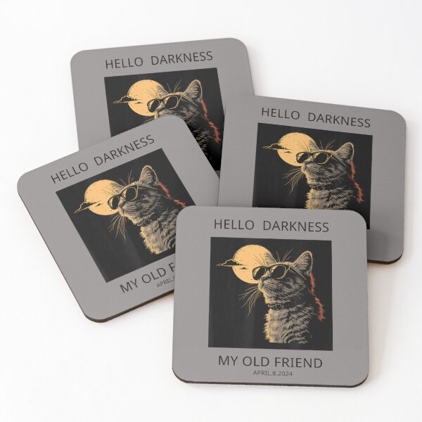 Item preview, Hello Darkness My Old Friend Cat Funny Solar Eclipse 2024 designed and sold by THIENVT.