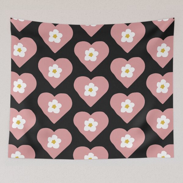 Item preview, Pink Boho Heart and White Flower ; Bohemian Pattern designed and sold by PatternInArt.