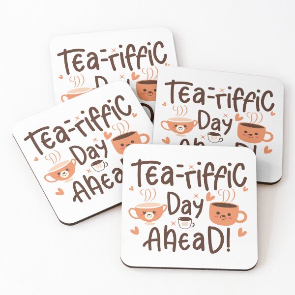 Item preview, Tea-riffic Day Ahead 2: Orange and Dark Brown Tone with Cute Mugs, Heart, and Stars Decors designed and sold by HahaHandlesHub.
