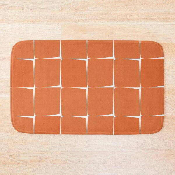 Item preview, Midcentury Modern Flux Check Grid Pattern in Burnt Orange Tones on White designed and sold by kierkegaard.