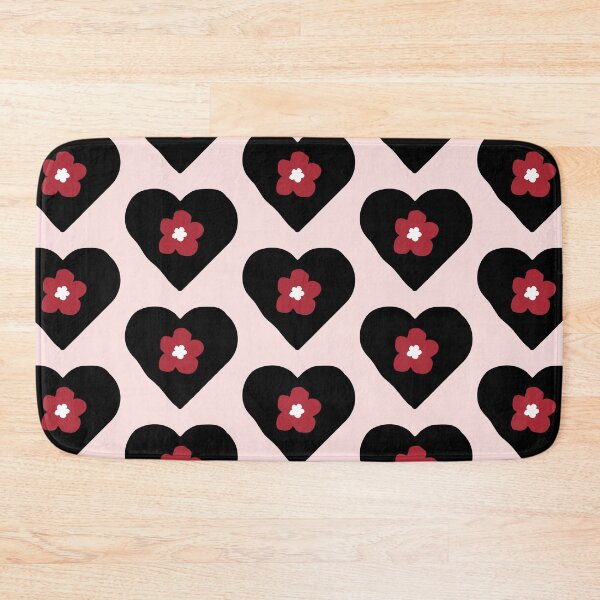 Item preview, Black Boho Heart and Red Flower ; Bohemian Pattern designed and sold by PatternInArt.