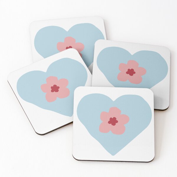Item preview, Blue Boho Heart and Pink Flower ; Bohemian Pattern designed and sold by PatternInArt.