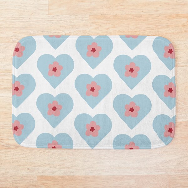 Aperçu de l'œuvre Coeur Boho bleu et fleur rose ; Modèle Bohème créée et vendue par PatternInArt.