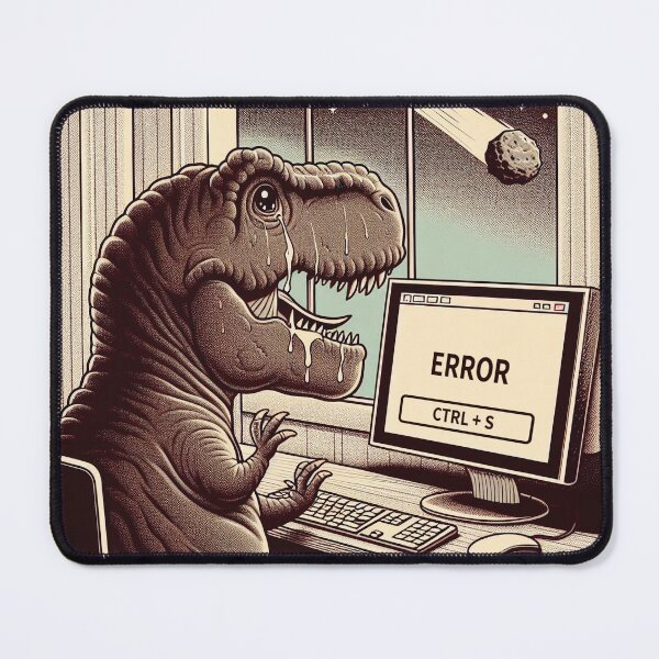 Item preview, Crying T-Rex: Don't forget to save your work! CTRL+S designed and sold by NomadiCult.