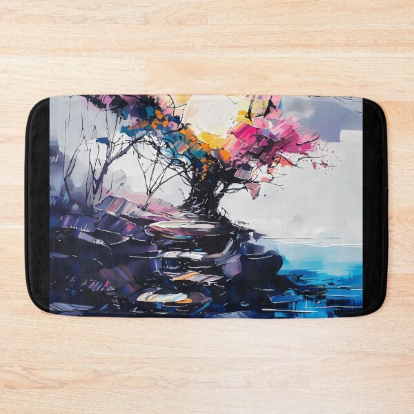 Item preview, Abstract painting, the light from the tree of life, on an island at the edge of the lake, cinematic art designed and sold by Gabi.Media.