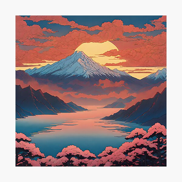 Item preview, Revellion - A Contemporary Ukiyo-e Nature Landscape designed and sold by Kijiermono.