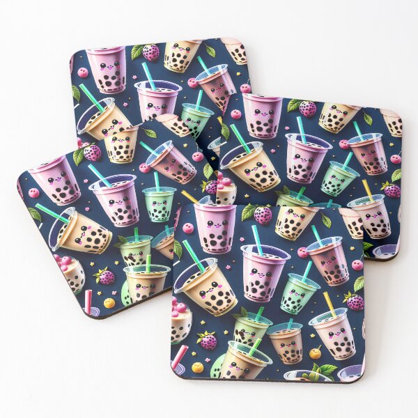 Item preview, Kawaii Bubble Boba Tea Pattern designed and sold by TheArtOfPat.