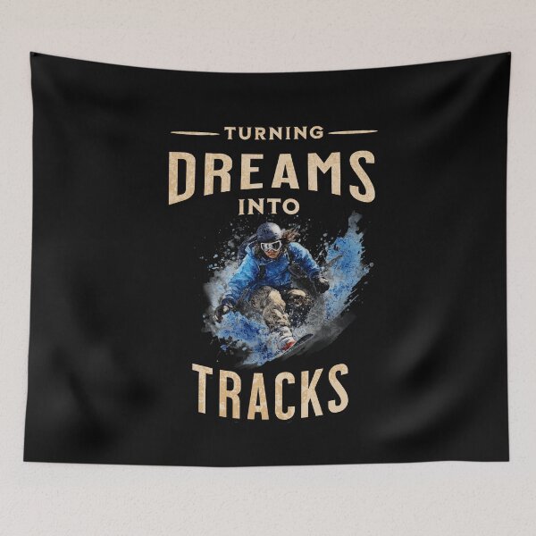 Item preview, Snowboard Winter Mountains Turning Dreams into Tracks Design  designed and sold by LovelyHappyGift.