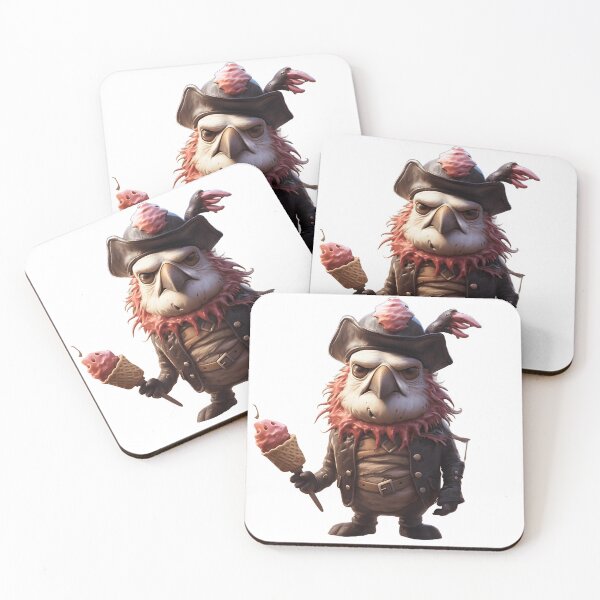 Item preview, A pirate-themed ice cream monster with a cone peg leg and a scoop for an eye patch. designed and sold by mazur301.