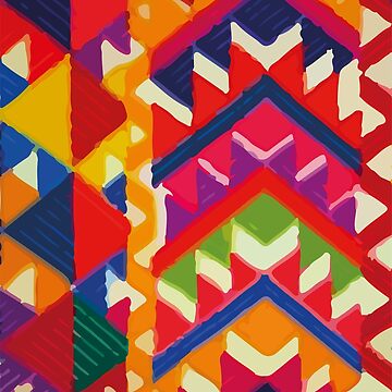 Aperçu de l'œuvre Tissu à chevrons multicolores, décor maximaliste, vinaigrette dopamine, motif vibrant de T-Mex