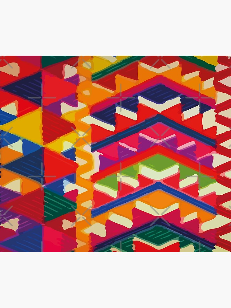 Aperçu 3 sur 3. Tentures avec l'œuvre Tissu à chevrons multicolores, décor maximaliste, vinaigrette dopamine, motif vibrant créée et vendue par T-Mex.