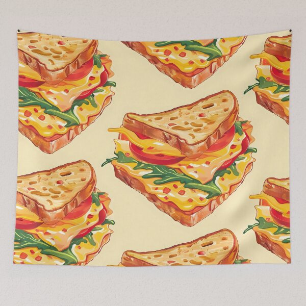 Item preview, Tiled Pimento Cheese Sandwich Pattern designed and sold by dcrc.