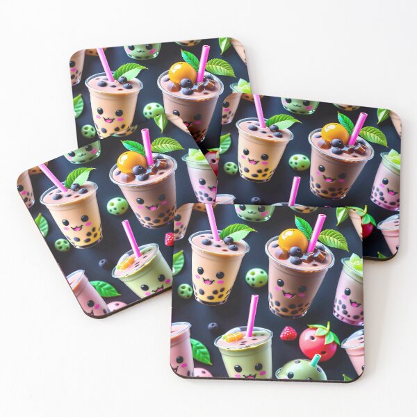 Item preview, Kawaii Bubble Boba Tea Pattern designed and sold by TheArtOfPat.