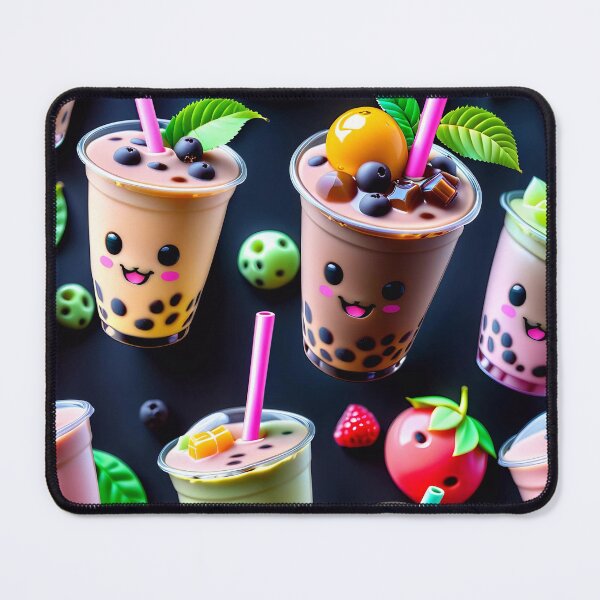Item preview, Kawaii Bubble Boba Tea Pattern designed and sold by TheArtOfPat.