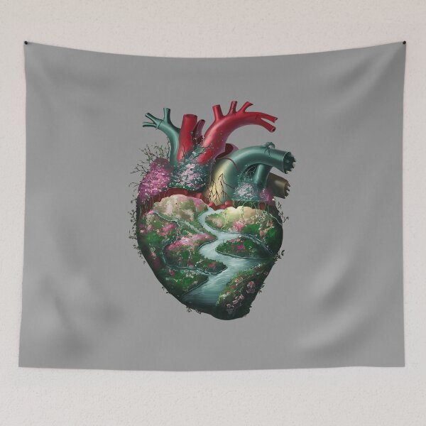 Item preview, Nature Inspired Floral Heart Shaped Flowers Illustration  designed and sold by najega911.