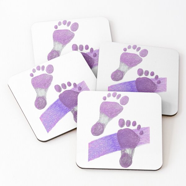 Item preview, cute purple soft footsteps in the sand designed and sold by super_shimizu.