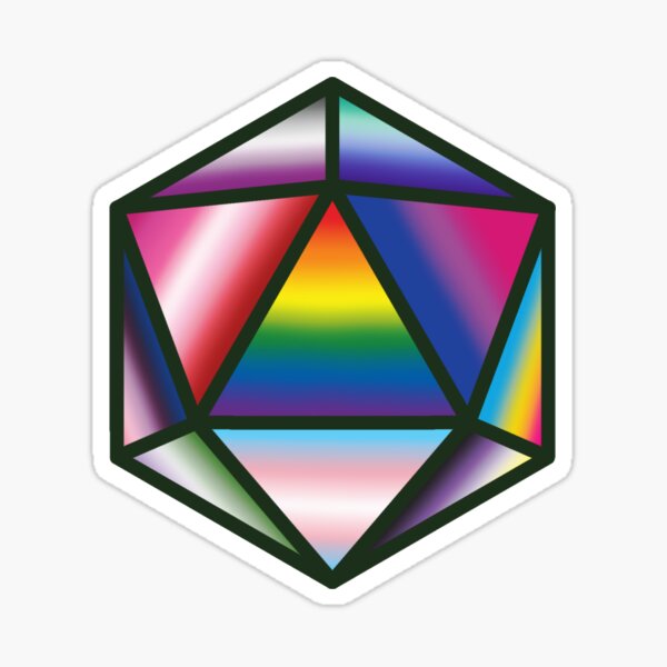 Aperçu de l'œuvre Matrice à vingt faces Pride D20 créée et vendue par lj-arts.