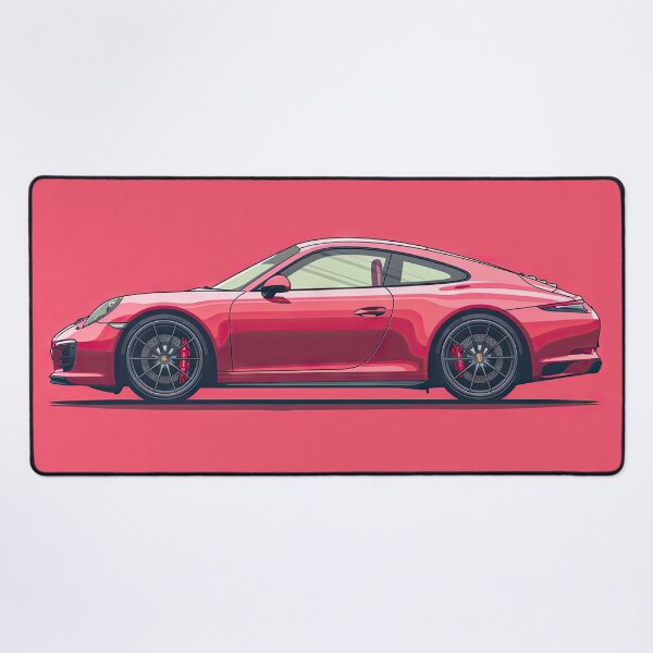 Item preview, Stylish red Porsche coupe on a bright pink background on a sunny day designed and sold by Jerhus.