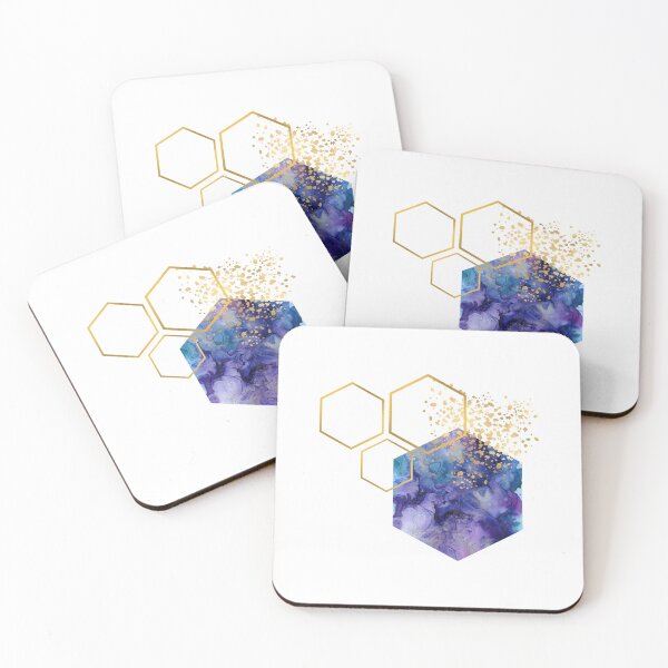 Item preview, Lilac abstract alcohol ink honeycomb design designed and sold by CreativeStrand.