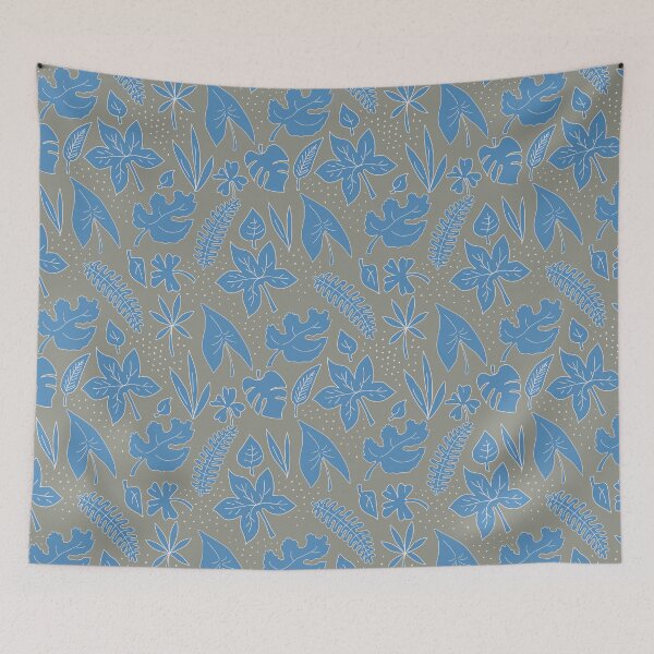 Item preview, Blue leaves pattern designed and sold by Karin Schön.